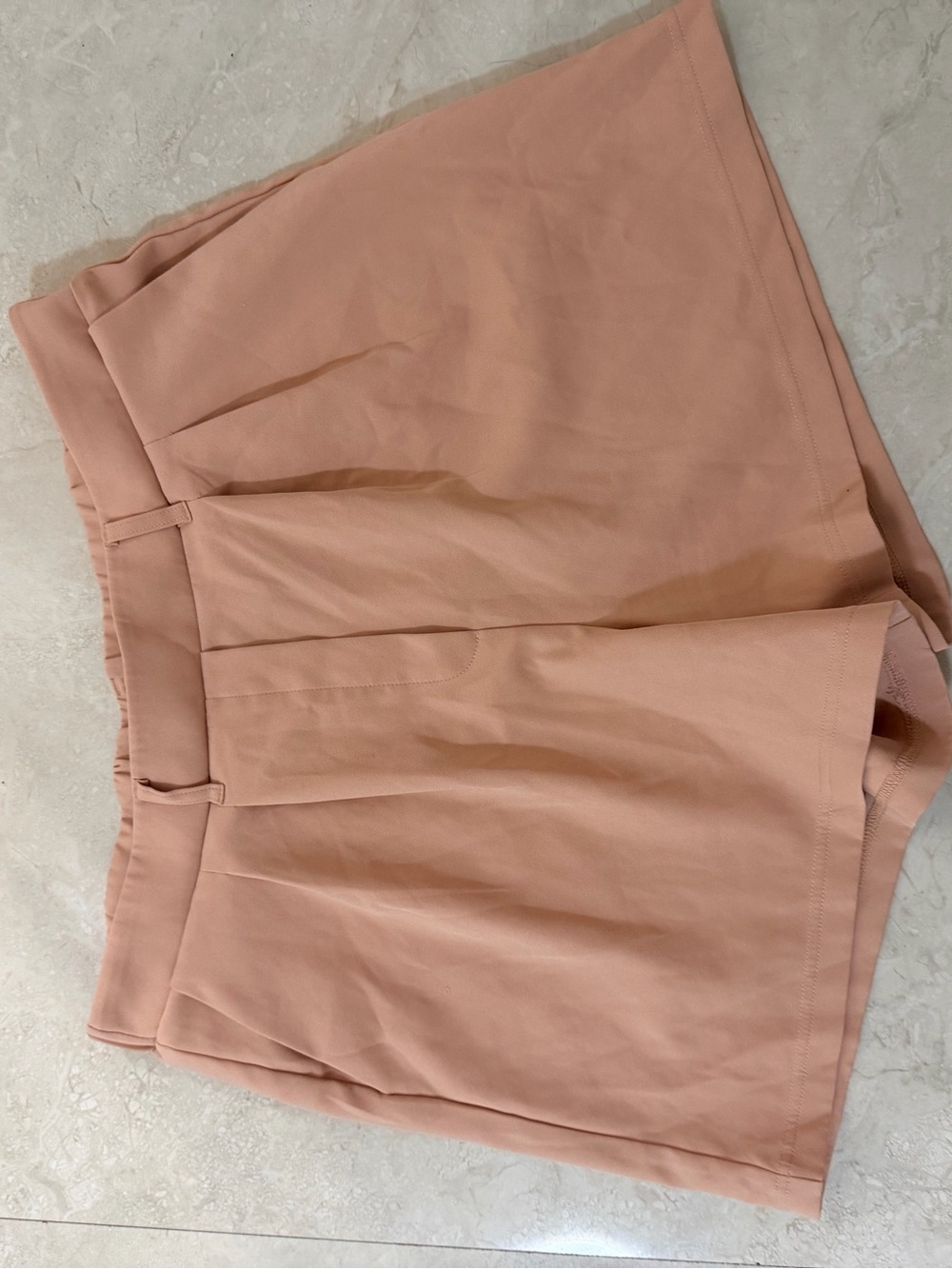 High-Waist Peach Skort with Belt Loops